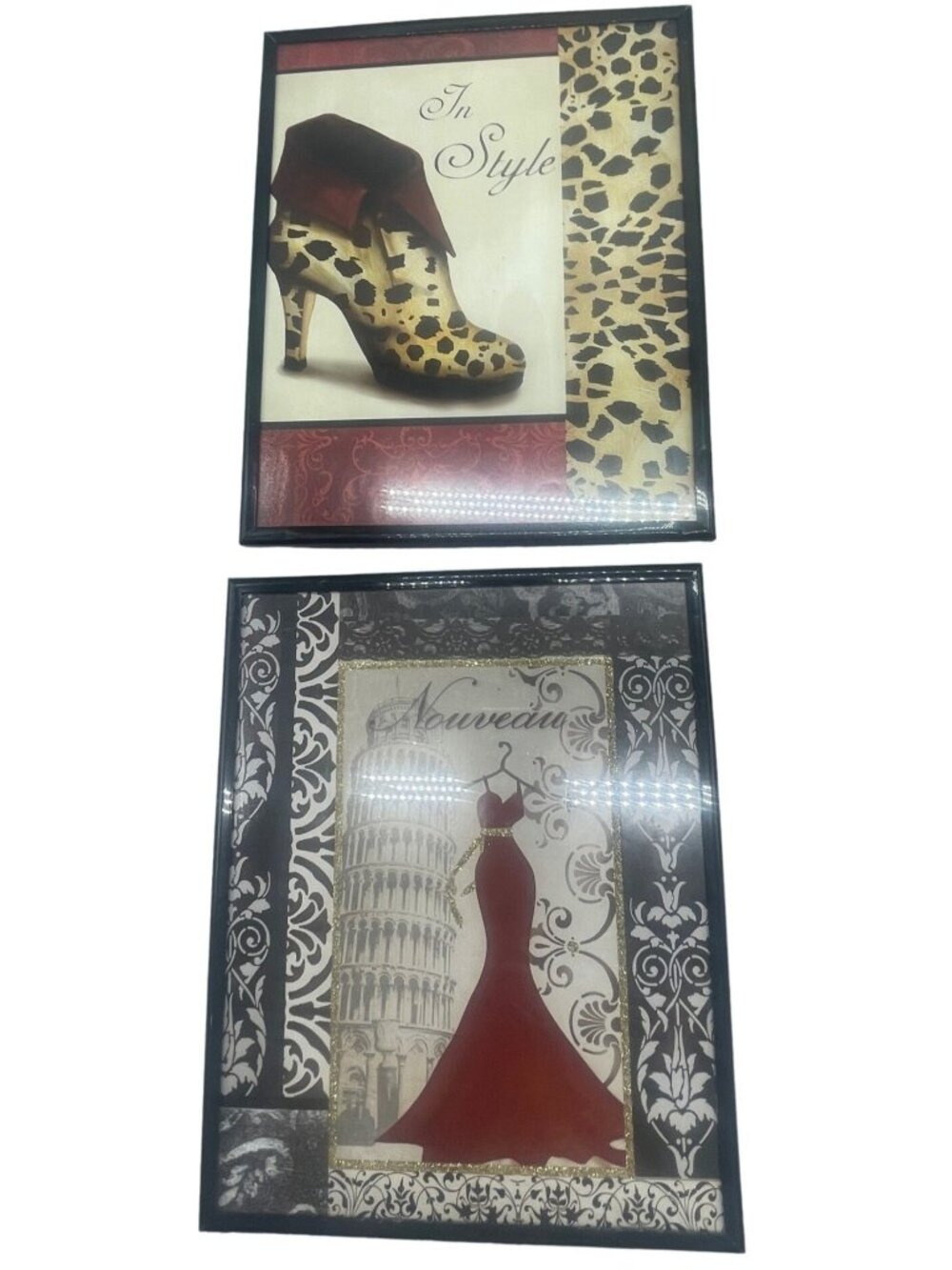 Set of 2 Special Moments Wall Art Reproduction black metal frames Nouveau READ